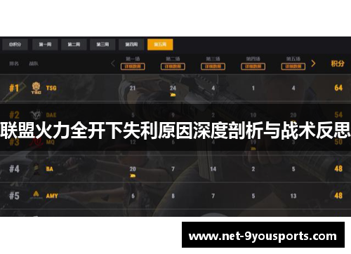 联盟火力全开下失利原因深度剖析与战术反思